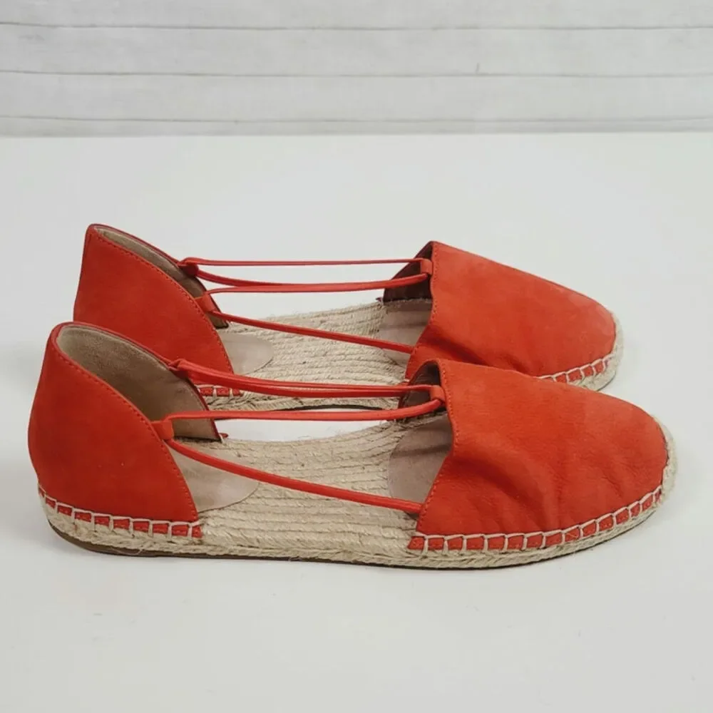 EILEEN FISHER Lee Tumbled Nubuck Espadrille in Red, sz 10